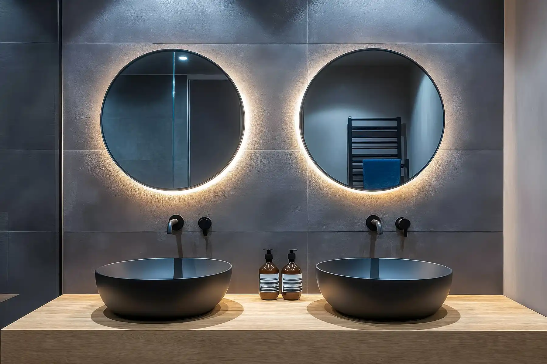 LED backlit bathroom mirror