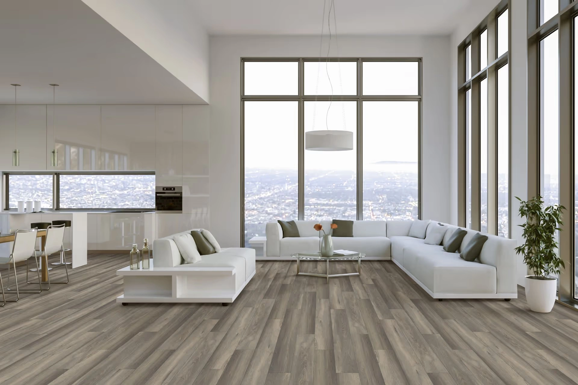 Luxury vinyl tile LVT flooring modern interior