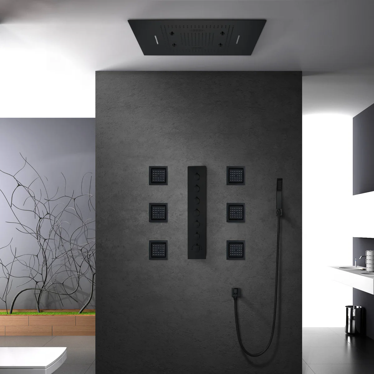 Rainfall shower system modern