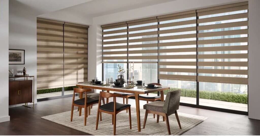 Zebra blinds modern interior